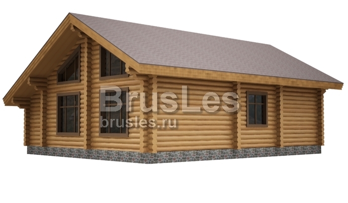 Проект "Мария" загородный одноэтажный дом из бревна — фото-533_2