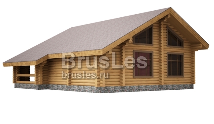 Проект "Мария" загородный одноэтажный дом из бревна — фото-533_3