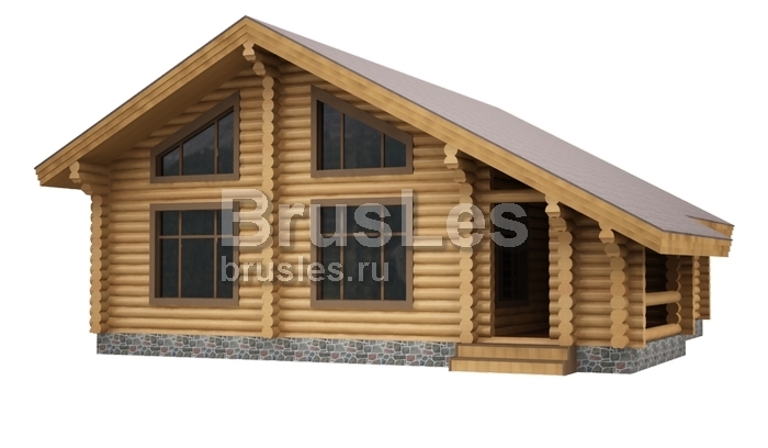 Проект "Мария" загородный одноэтажный дом из бревна — фото-533_4
