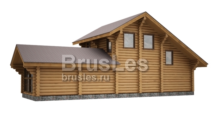 Проект "Мирослава" двухэтажный дом  из бревна с бассейном и балконом — фото-533_3