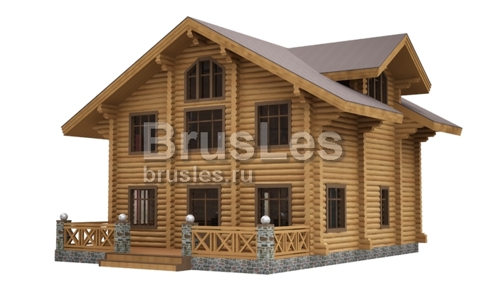 Проект "Надежда" роскошный загородный дом из оцилиндрованного бревна — фото-533_1