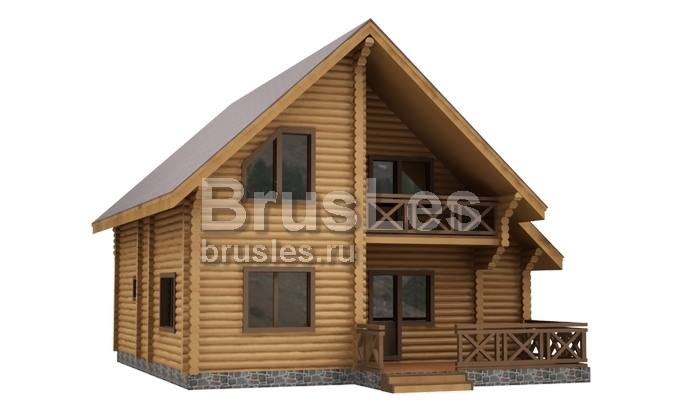 Проект "Неонила"  из бревна с мансардой и балконом — фото-533_1