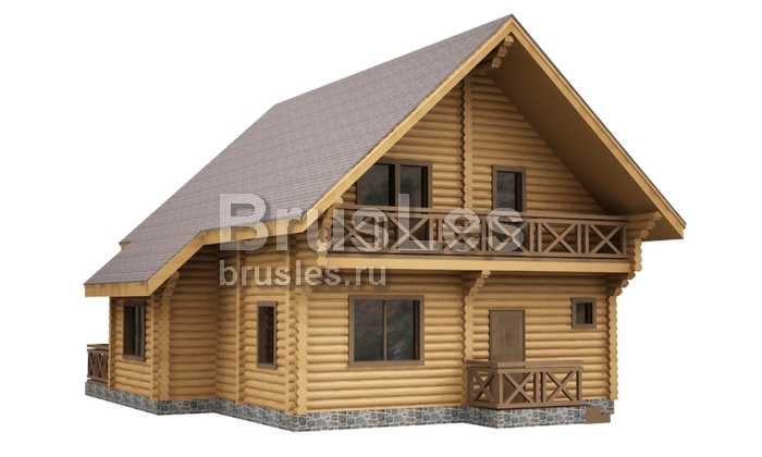 Проект "Неонила"  из бревна с мансардой и балконом — фото-533_3