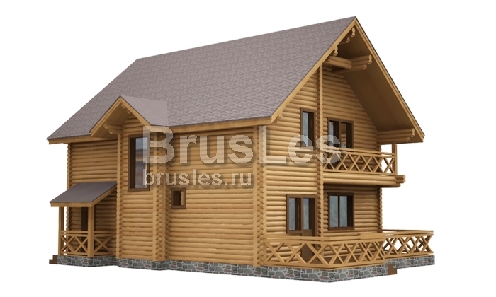 Проект "Нинель" двухэтажный загородный дом из оцилиндрованного бревна — фото-533_2