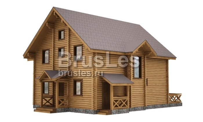 Проект "Нинель" двухэтажный загородный дом из оцилиндрованного бревна — фото-533_3