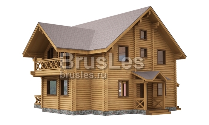 Проект "Нинель" двухэтажный загородный дом из оцилиндрованного бревна — фото-533_4