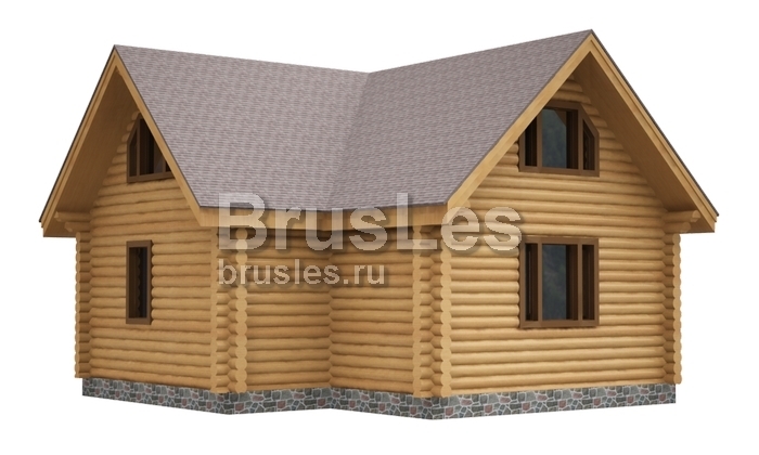 Проект "Оливия" двухэтажный дом из оцилиндрованного бревна с террасой — фото-533_2