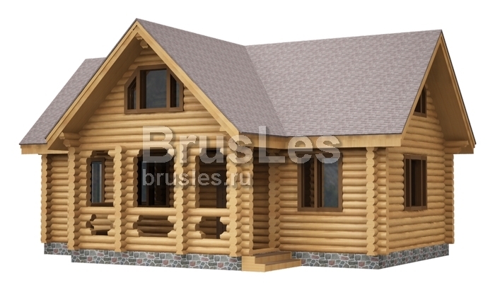 Проект "Оливия" двухэтажный дом из оцилиндрованного бревна с террасой — фото-533_4