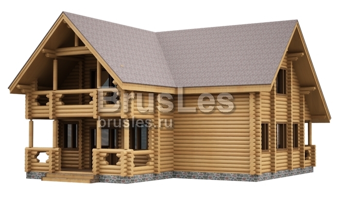 Проект "Северина" из оцилиндрованного бревна с балконом и 2 террасами — фото-533_1