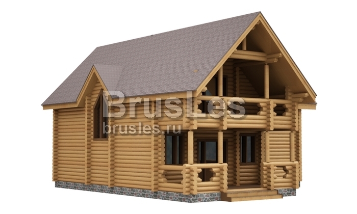 Проект "Северина" из оцилиндрованного бревна с балконом и 2 террасами — фото-533_2