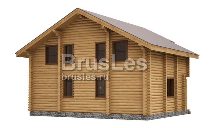 Проект "Симона" двухэтажный дом  из бревна с балконом и навесом — фото-533_3