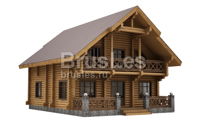 Проект "Софья" загородный коттедж  с большим балконом и террасой — фото-533_1