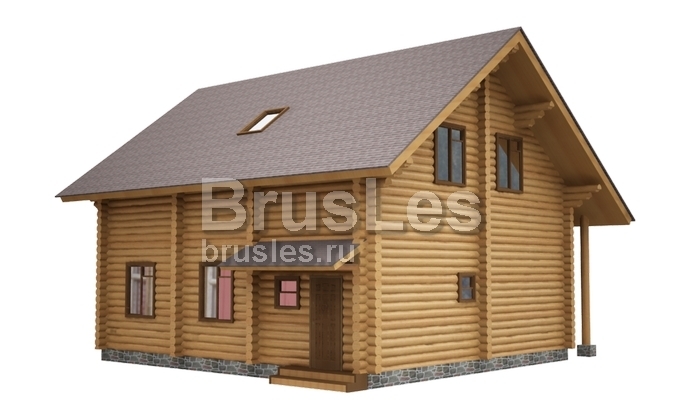 Проект "Флоренция" коттедж из оцилиндрованного бревна с мансардным этажом — фото-533_2