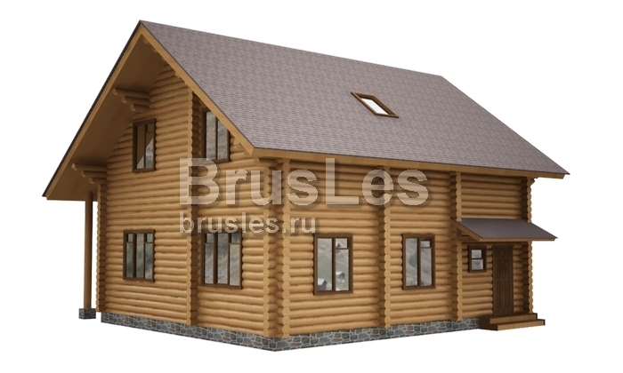 Проект "Флоренция" коттедж из оцилиндрованного бревна с мансардным этажом — фото-533_4