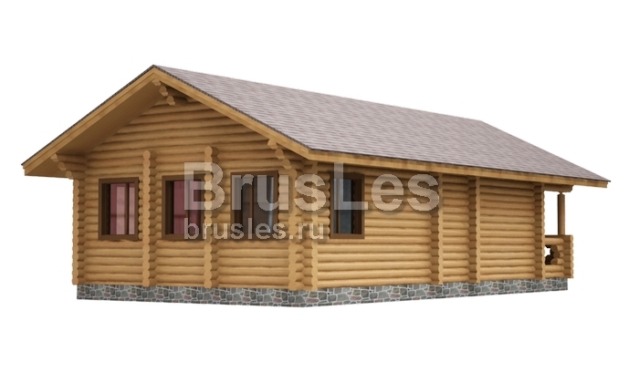 Проект "Эвелина" одноэтажный дом из оцилиндрованного бревна с террасой — фото-533_2