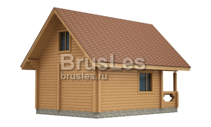 Проект "Гермес" двухэтажная баня из профбруса с террасой — фото-535_2