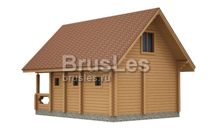 Проект "Гермес" двухэтажная баня из профбруса с террасой — фото-535_3