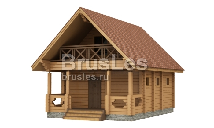 Проект "Гермес" двухэтажная баня из профбруса с террасой — фото-535_4