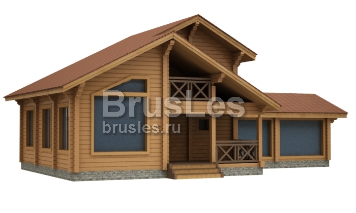 Проект "Инфи" двухэтажная баня со вторым светом и бассейном — фото-535_1