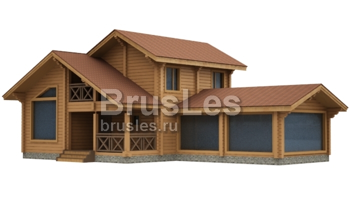 Проект "Инфи" двухэтажная баня со вторым светом и бассейном — фото-535_4