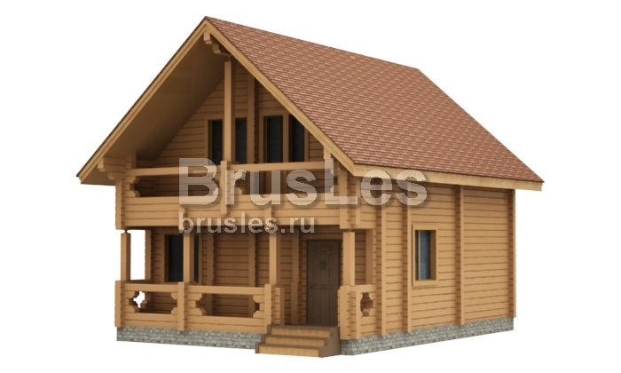 Проект "Лакки" двухэтажная баня с террасой и балконом — фото-535_1