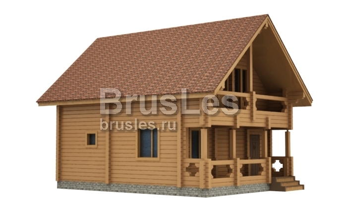 Проект "Лакки" двухэтажная баня с террасой и балконом — фото-535_2