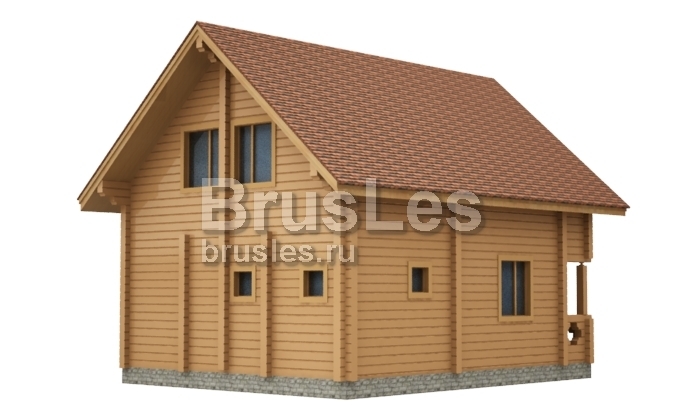 Проект "Лакки" двухэтажная баня с террасой и балконом — фото-535_3