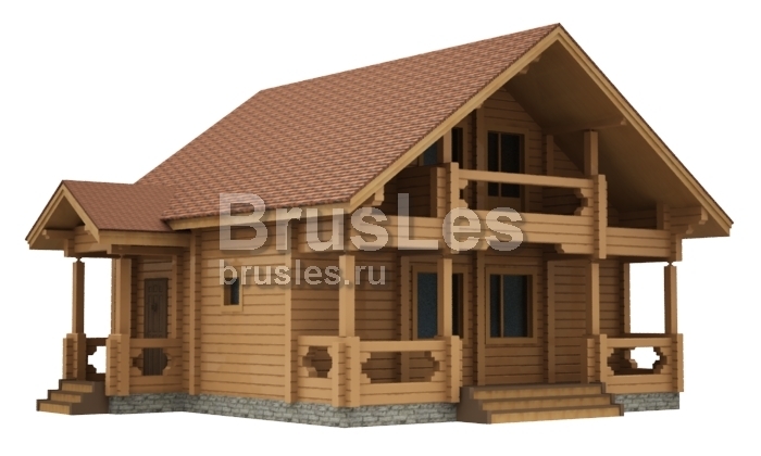 Проект  "Марс" баня с балконом и террасой — фото-535_1