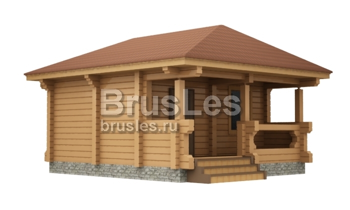 Проект "Рина" небольшая баня из профбруса с террасой — фото-535_1