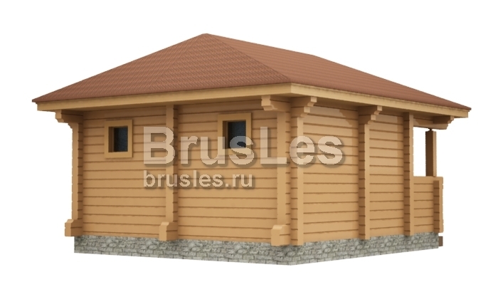 Проект "Рина" небольшая баня из профбруса с террасой — фото-535_2