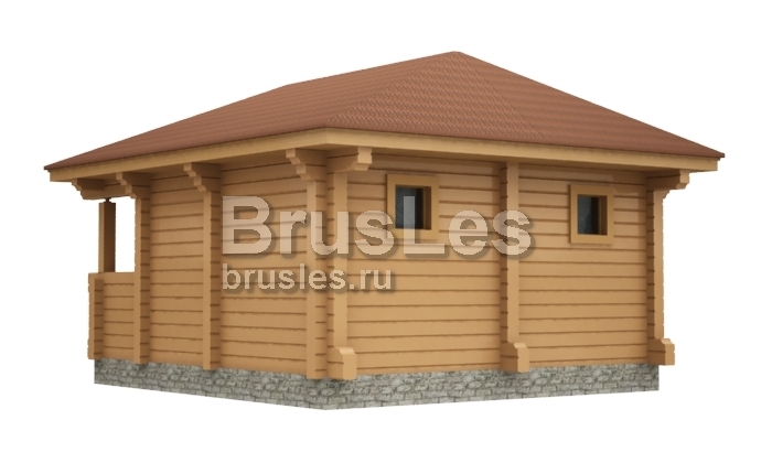 Проект "Рина" небольшая баня из профбруса с террасой — фото-535_3