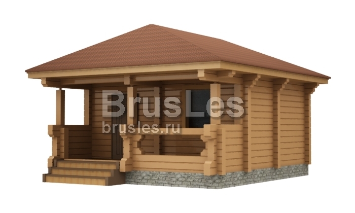 Проект "Рина" небольшая баня из профбруса с террасой — фото-535_4