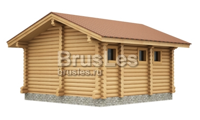 Проект "Джэсси" бани из оцилиндрованного бревна с террасой — фото-534_3