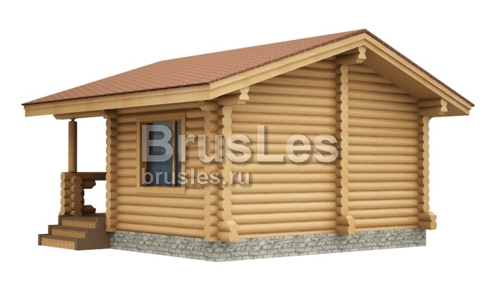 Проект "Джэсси" бани из оцилиндрованного бревна с террасой — фото-534_4