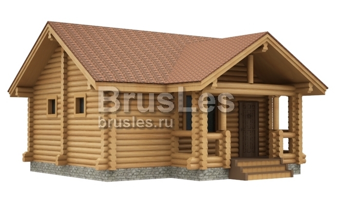 Проект "Интер" баня  из оцилиндрованного бревна — фото-534_1