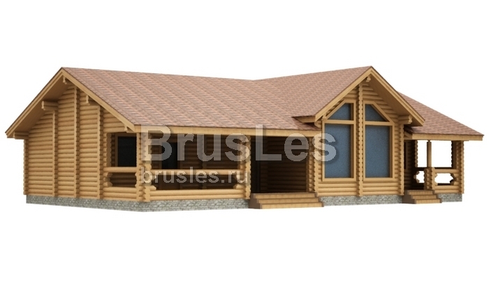 Проект "Каррос" баня из оцилиндрованного бревна с бильярдной — фото-534_1