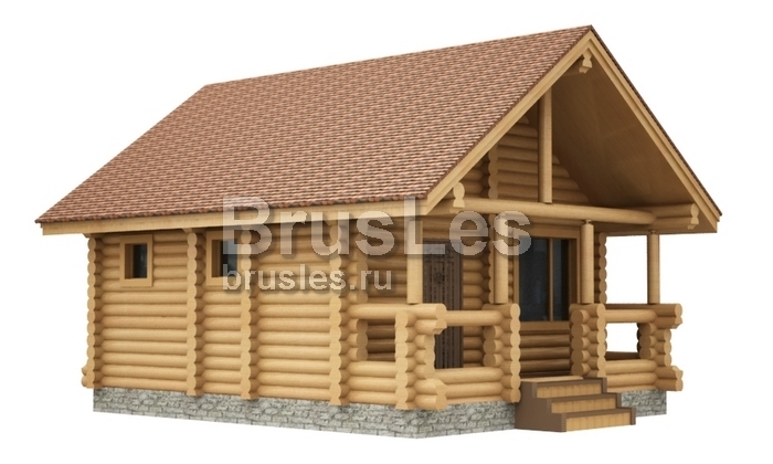 Проект "Кэрри" баня из оцилиндрованного бревна с террасой — фото-534_2