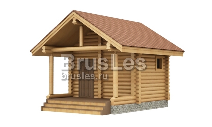 Проект "Лили" небольшая баня  для дачного участка из бревна — фото-534_1