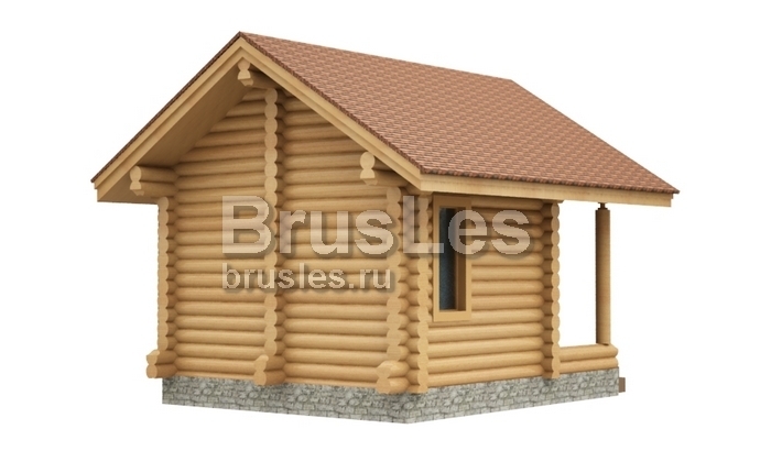 Проект "Лили" небольшая баня  для дачного участка из бревна — фото-534_3