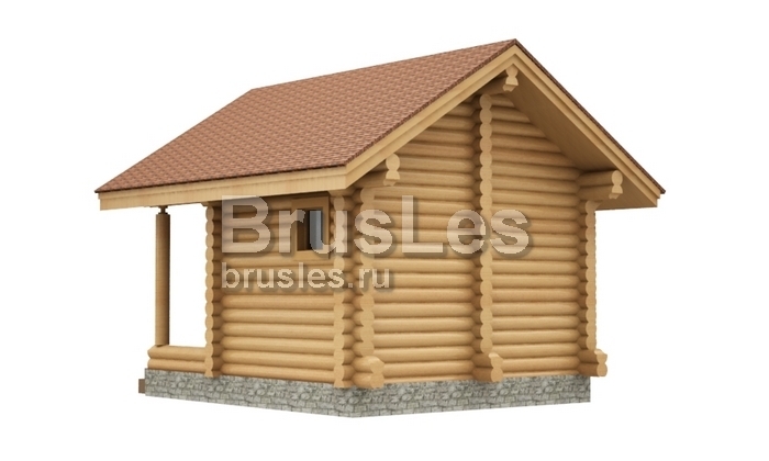 Проект "Лили" небольшая баня  для дачного участка из бревна — фото-534_4