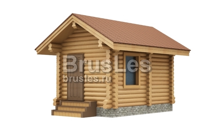 Проект "Мини" небольшая баня  для дачного участка из бревна — фото-534_1