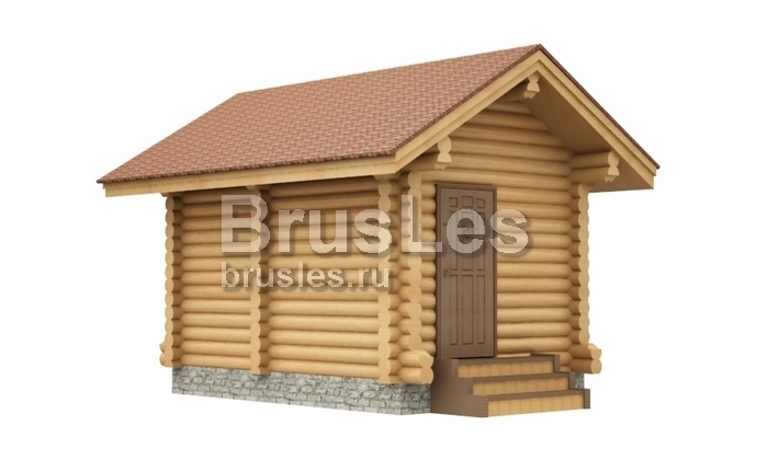 Проект "Мини" небольшая баня  для дачного участка из бревна — фото-534_2