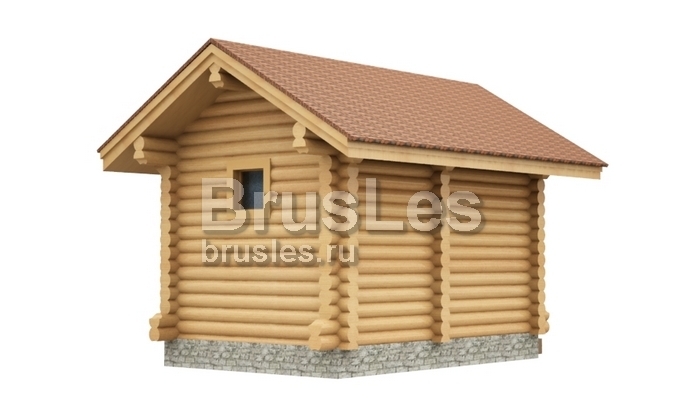 Проект "Мини" небольшая баня  для дачного участка из бревна — фото-534_3