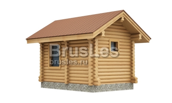 Проект "Мини" небольшая баня  для дачного участка из бревна — фото-534_4