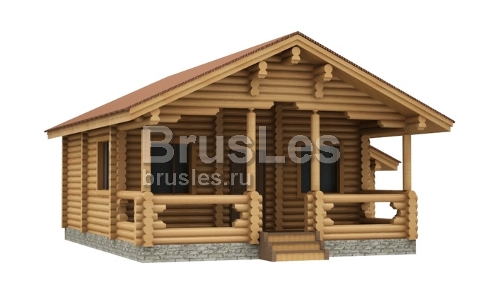 Проект "Моника" баня из оцилиндрованного бревна с террасой — фото-534_2