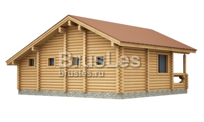 Проект "Моника" баня из оцилиндрованного бревна с террасой — фото-534_3