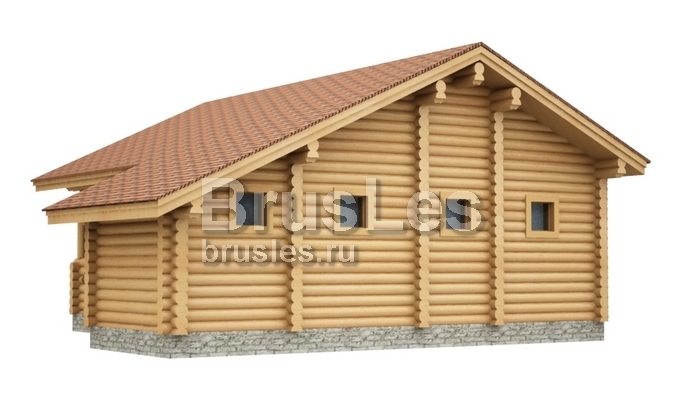 Проект "Моника" баня из оцилиндрованного бревна с террасой — фото-534_4