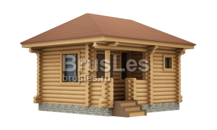 Проект "Нона"  небольшая баня  из оцилиндрованного бревна — фото-534_1