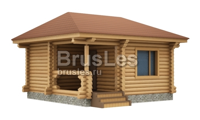 Проект "Норика" небольшая баня из оцилиндрованного бревна — фото-534_1