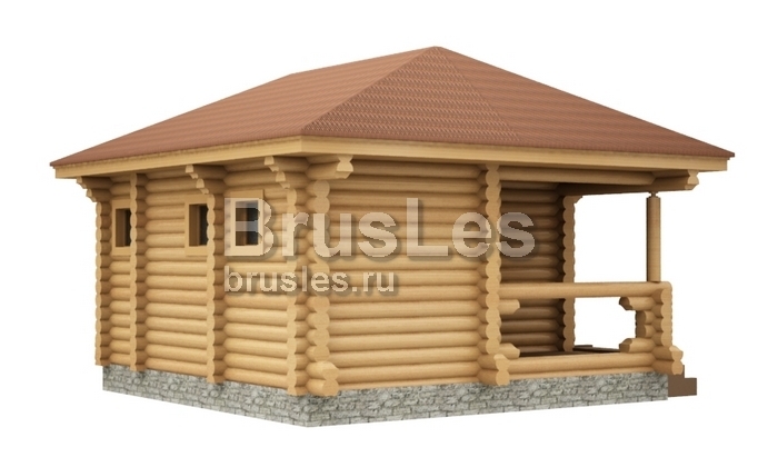 Проект "Норика" небольшая баня из оцилиндрованного бревна — фото-534_2